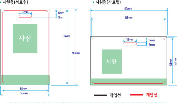 사원증 작업 규격 안내